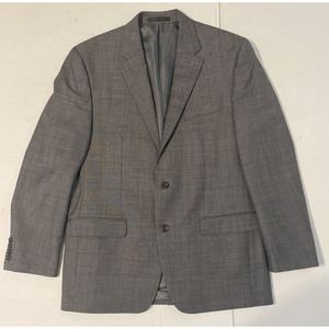Chaps Ralph Lauren Men's Blazer Gray Check Wool 2 Button Jacket 42R